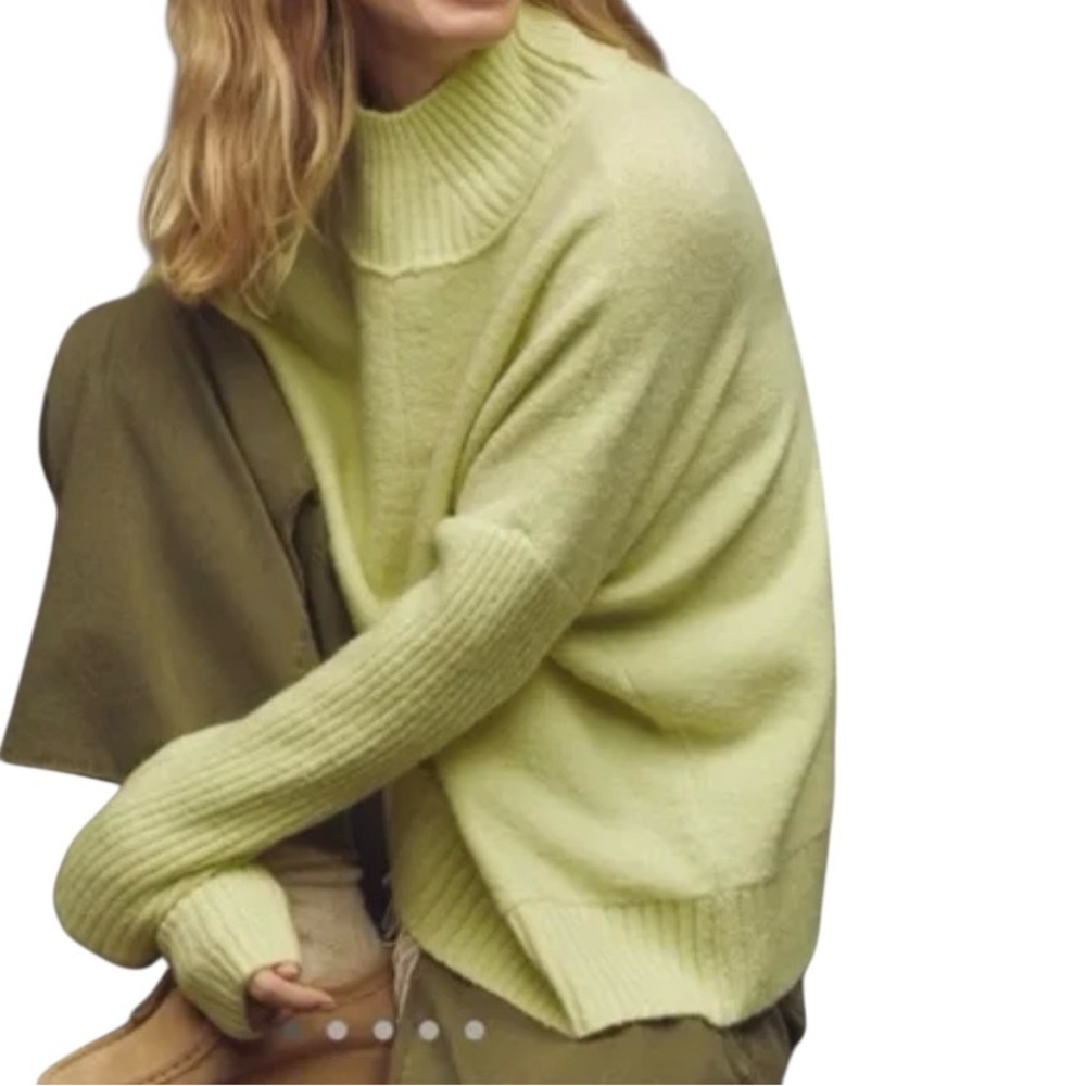 Anthropologie Maeve Gretchen Cozy Mock Neck Sweater Green